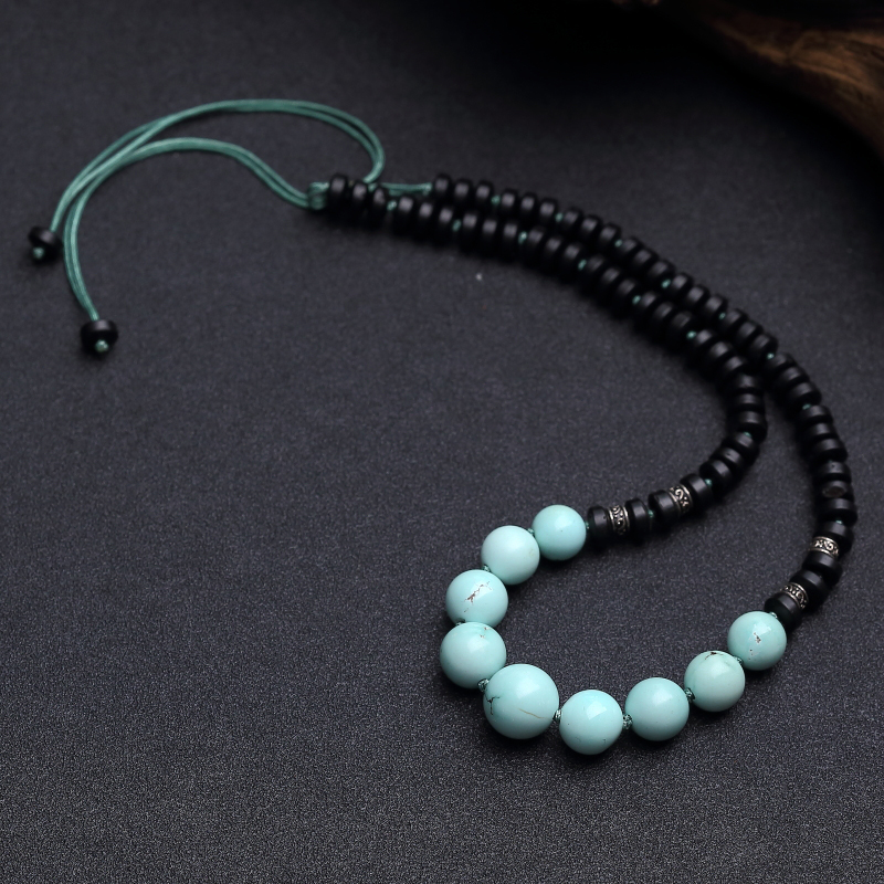 铁线浅蓝绿松石项链 - 红掌柜