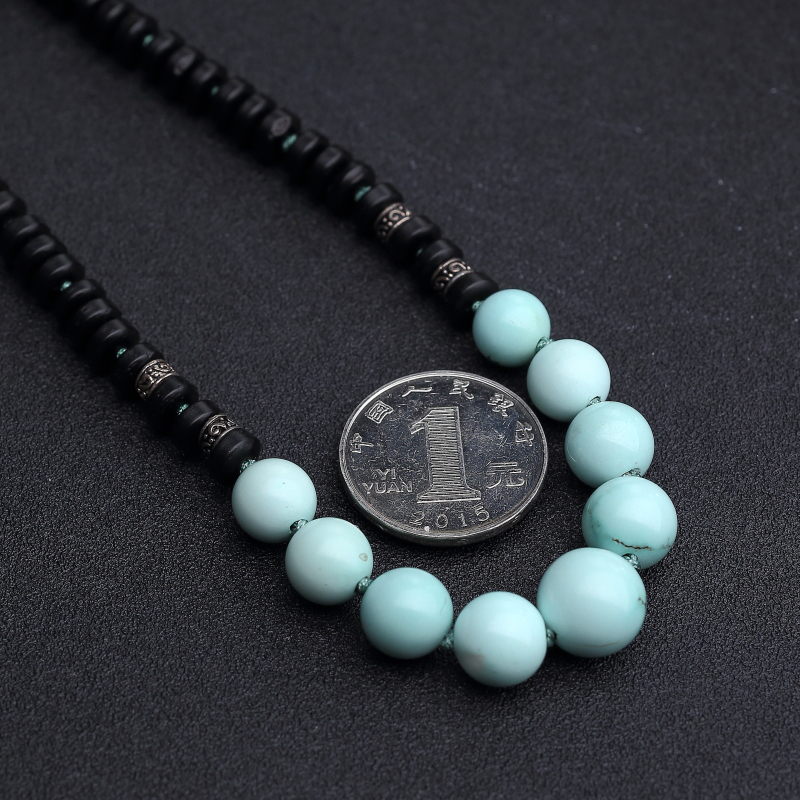 湖北天然高瓷浅蓝绿松石项链 - 红掌柜