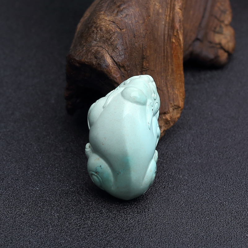 湖北中高瓷铁线蓝绿绿松石貔貅吊坠 - 红掌柜