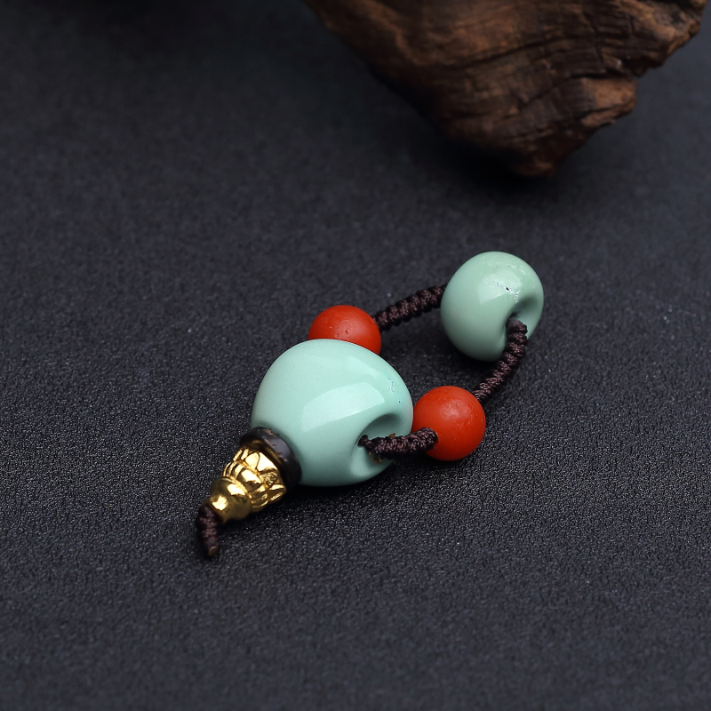 中高瓷铁线浅蓝绿松石三通 - 红掌柜