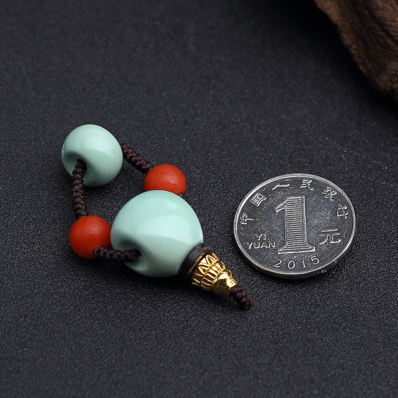 天然中高瓷浅蓝绿松石三通 - 红掌柜