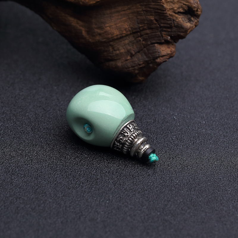 天然高瓷铁线蓝绿绿松石三通 - 红掌柜