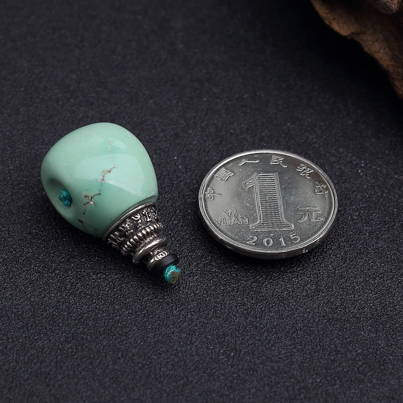 天然高瓷蓝绿绿松石三通 - 红掌柜