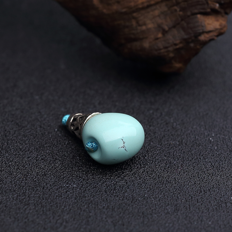 湖北天然高瓷蓝绿绿松石三通 - 红掌柜