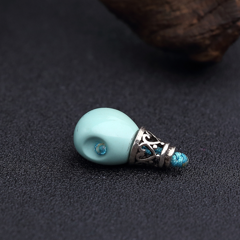 湖北高瓷蓝绿绿松石三通 - 红掌柜