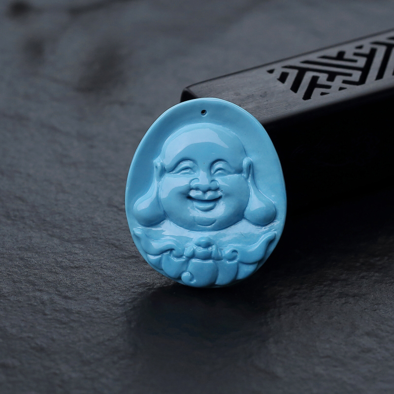 原矿天然美松弥勒佛吊坠-红掌柜