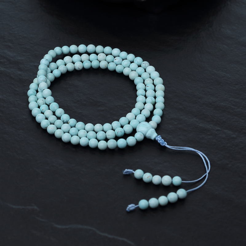 湖北中高瓷铁线浅蓝绿松石长链-红掌柜