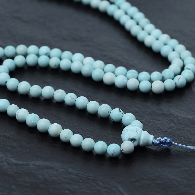 湖北天然浅蓝绿松石长链-红掌柜