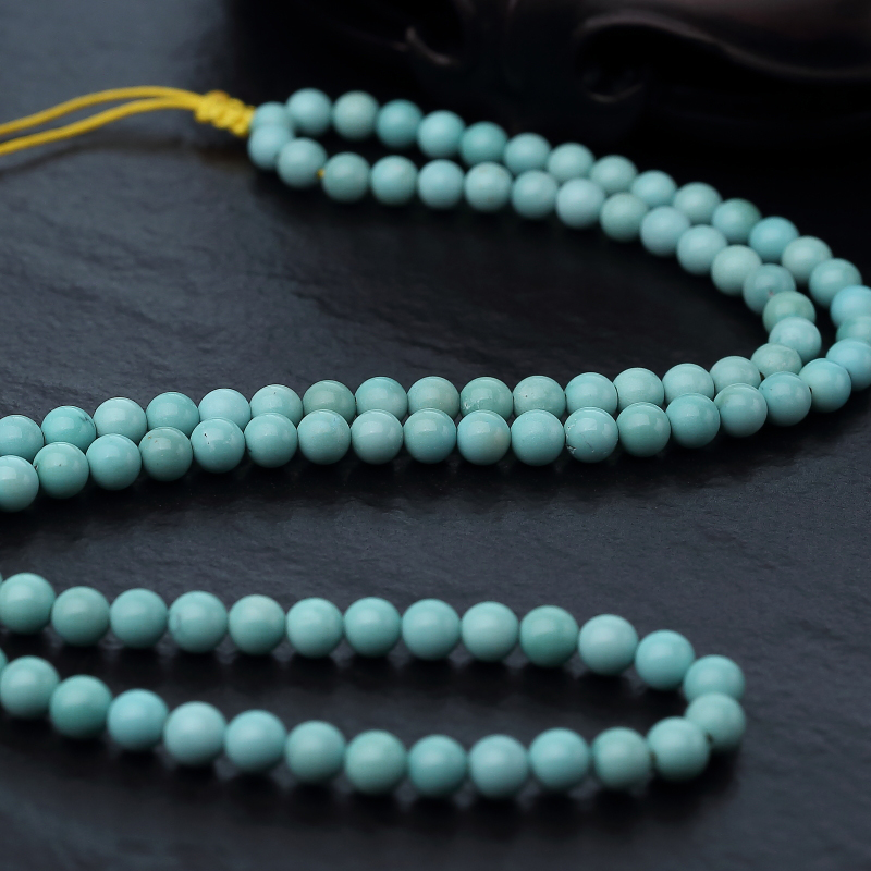 湖北天然中高瓷铁线绿松石长链-红掌柜