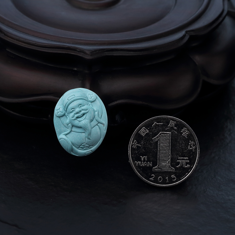 高瓷蓝绿绿松石吊坠-红掌柜