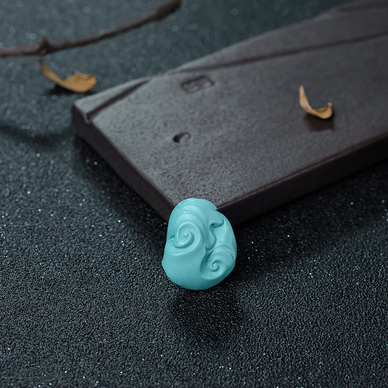 高瓷蓝绿松石吊坠-红掌柜