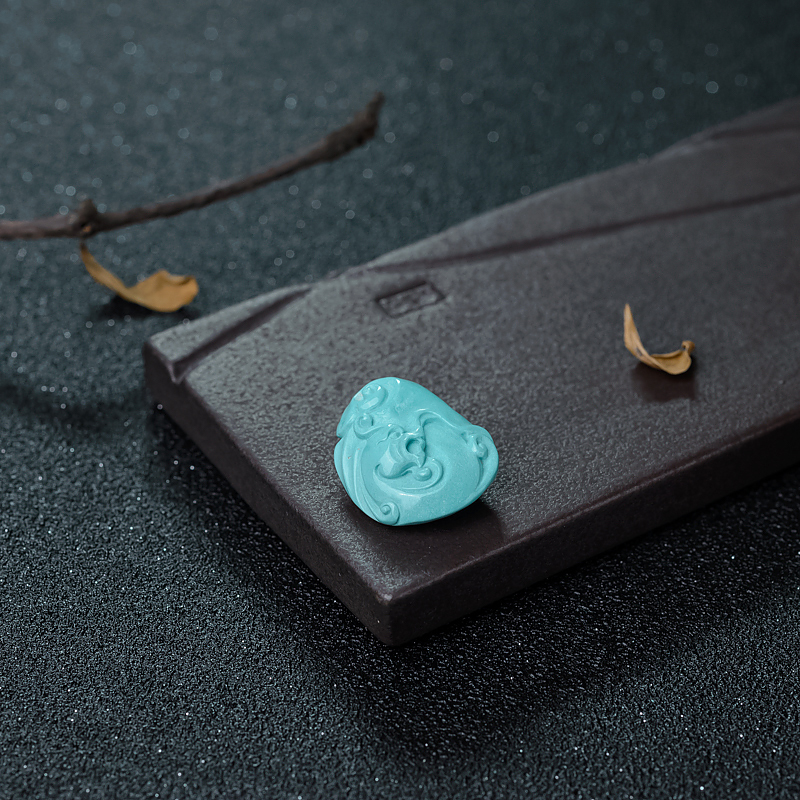 高瓷蓝绿松石仿古龙-红掌柜