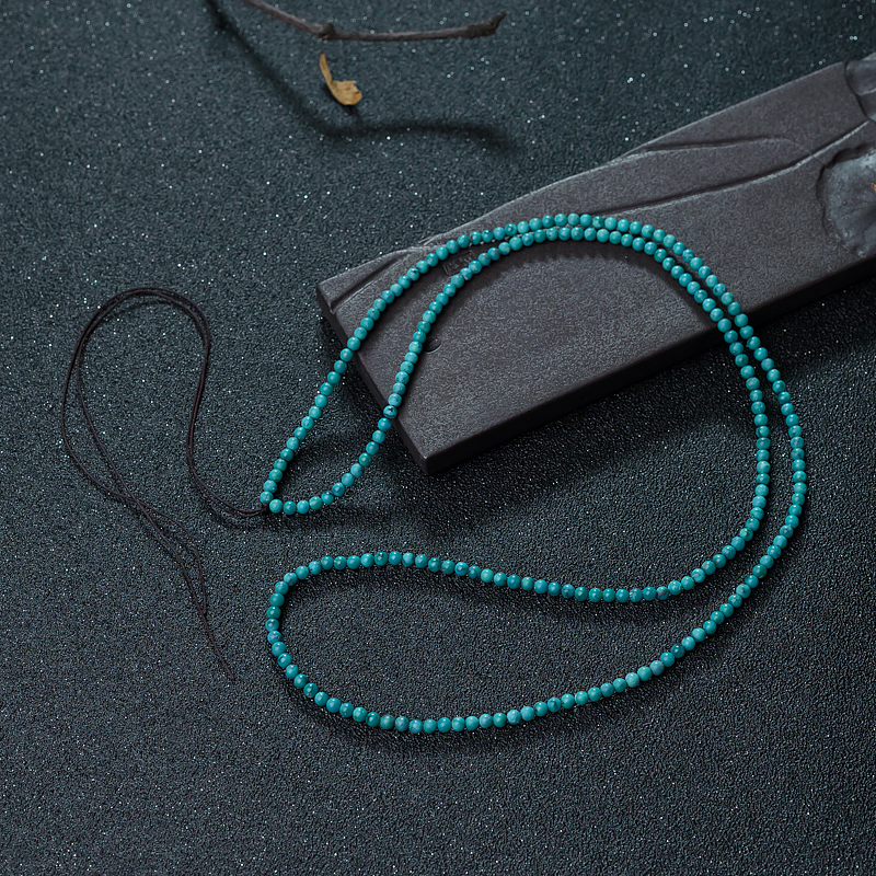 铁线蔚蓝绿松石珠链-红掌柜