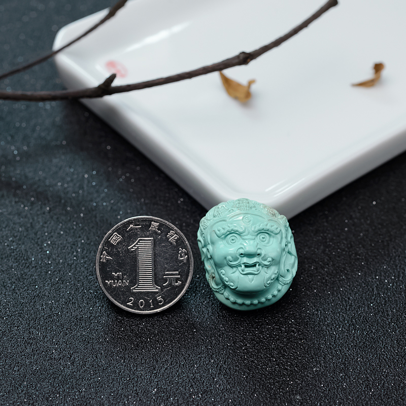 高瓷绿松石吊坠-红掌柜