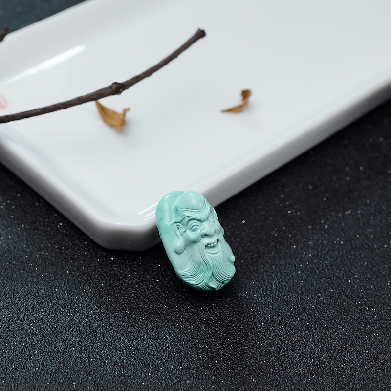 高瓷绿松石寿星吊坠-红掌柜