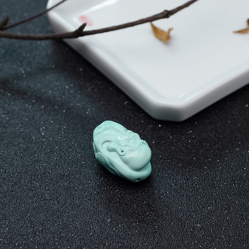 高瓷绿松石吊坠-红掌柜