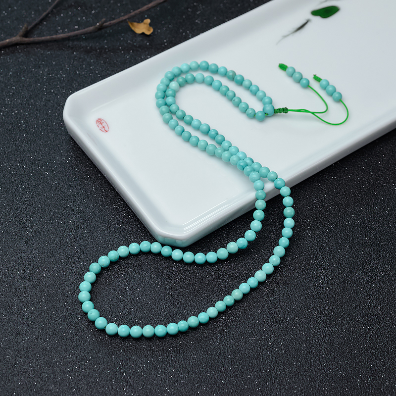 铁线蓝绿松石长链-红掌柜