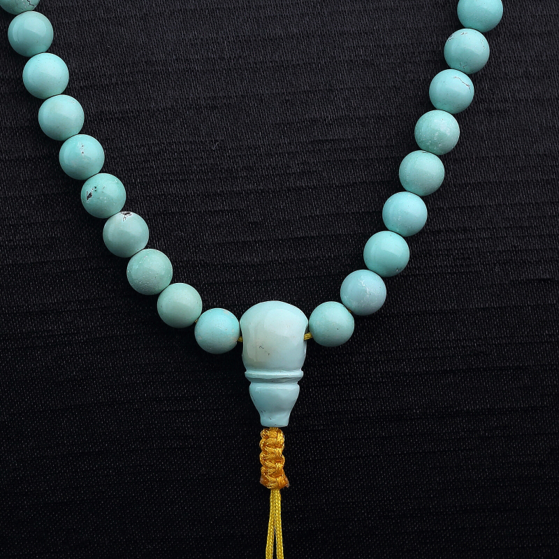 湖北天然蓝绿绿松石长链-红掌柜