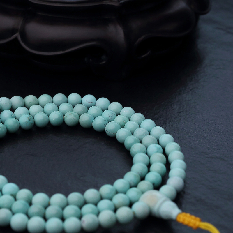 高瓷铁线蓝绿绿松石长链-红掌柜