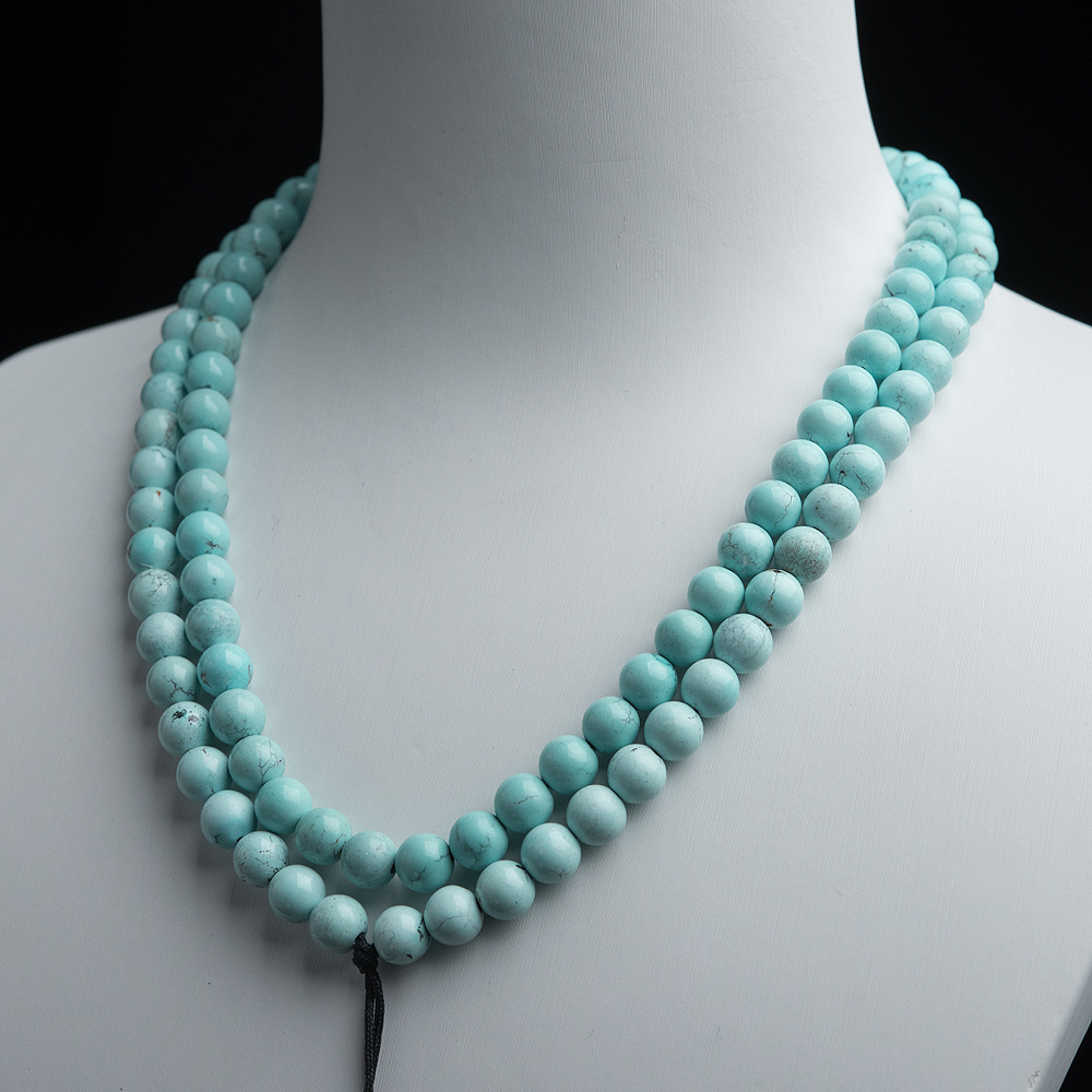 中高瓷铁线绿松石珠链-红掌柜