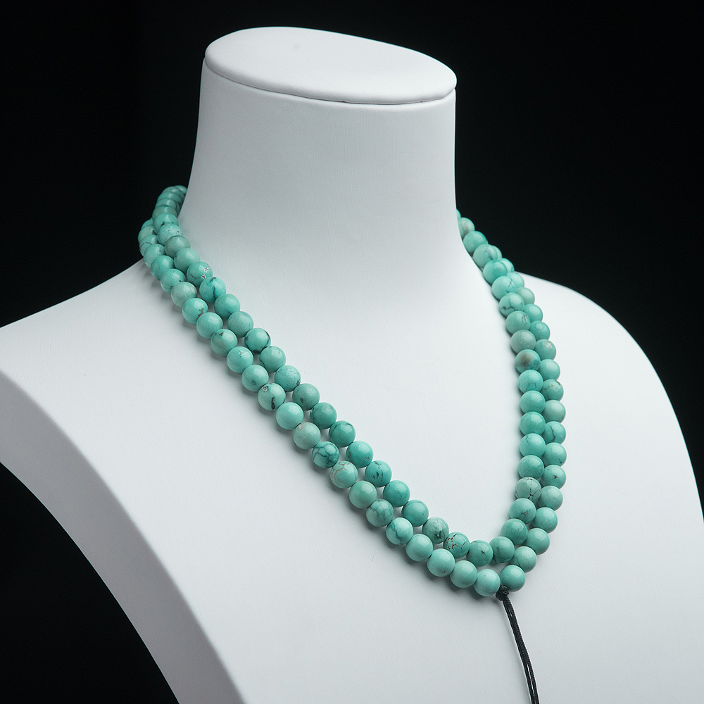 蓝绿绿松石珠链-红掌柜