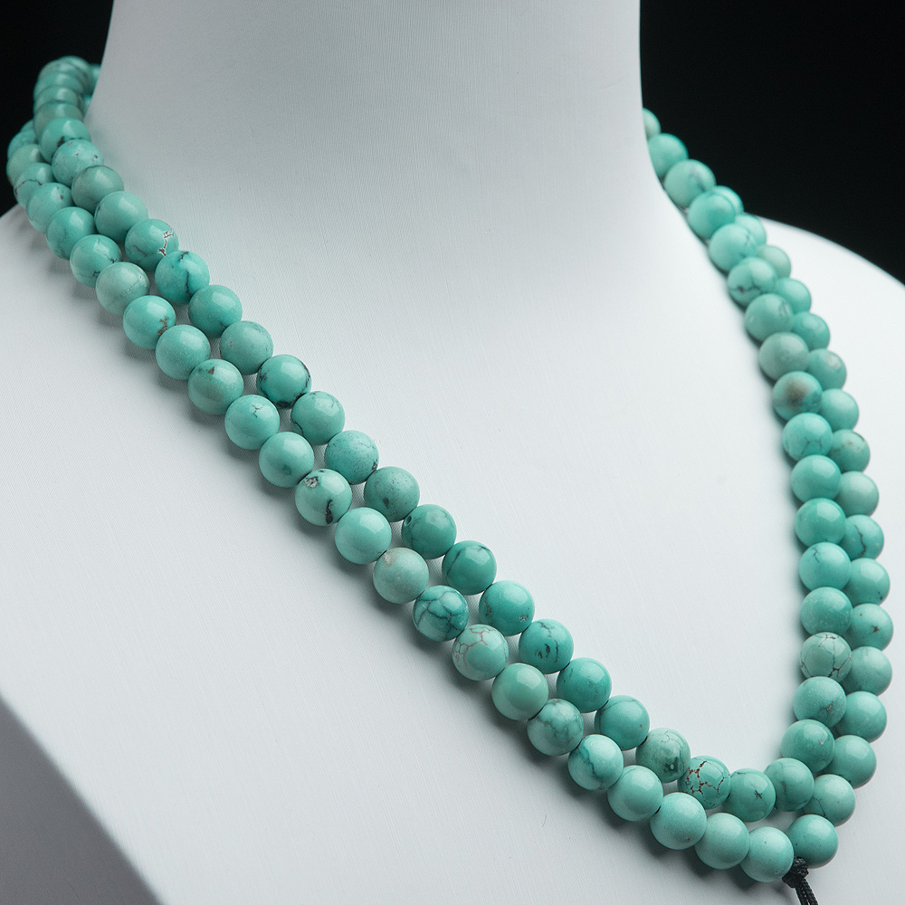中高瓷铁线绿松石珠链-红掌柜