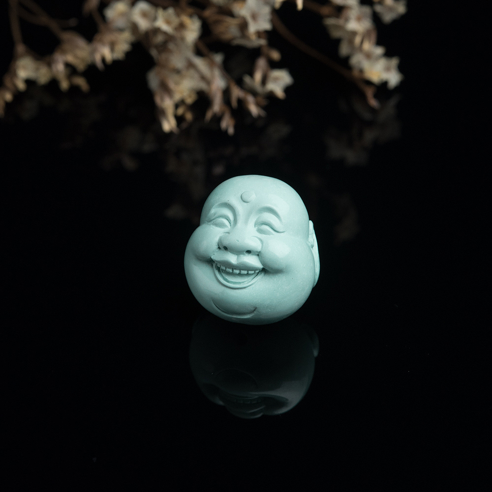 中高瓷绿松石佛头背云-红掌柜