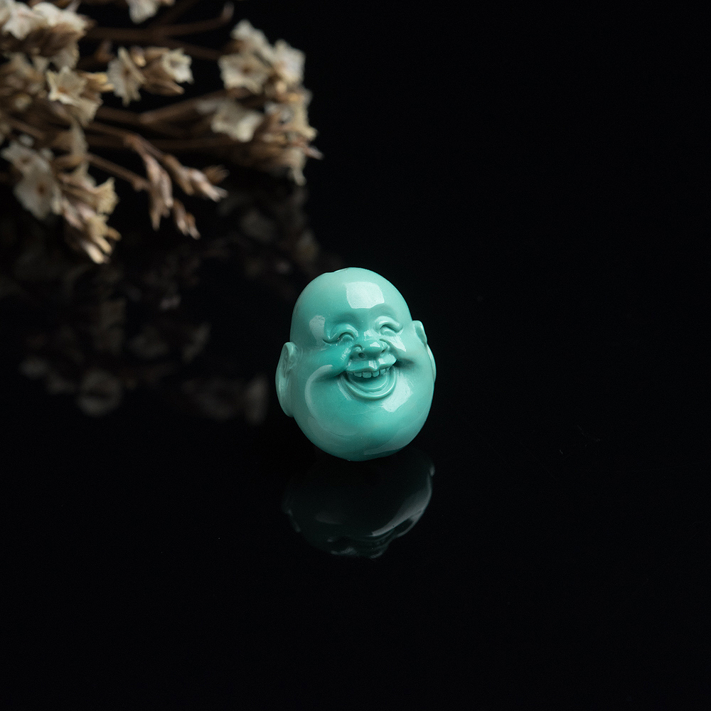 浅蓝绿绿松石佛头背云-红掌柜