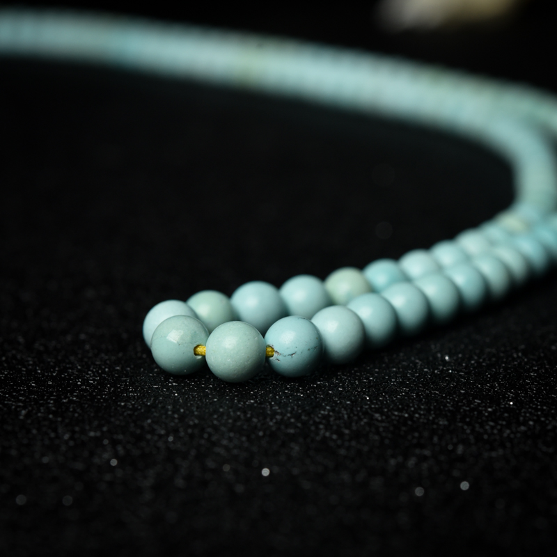 天然浅蓝绿松石配链-红掌柜