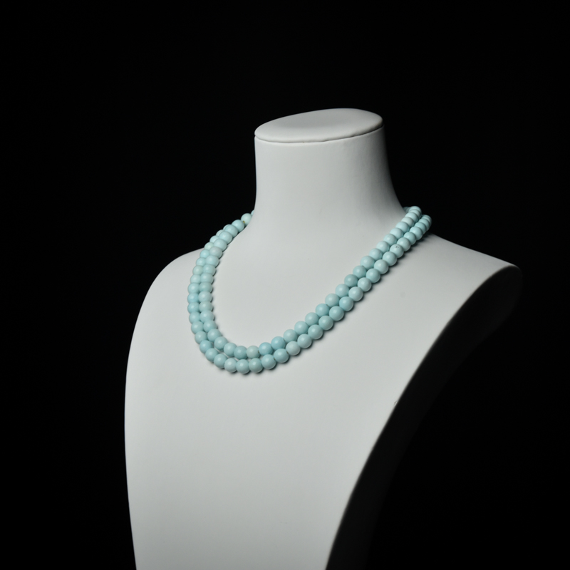 天然中高瓷浅蓝绿松石配链-红掌柜
