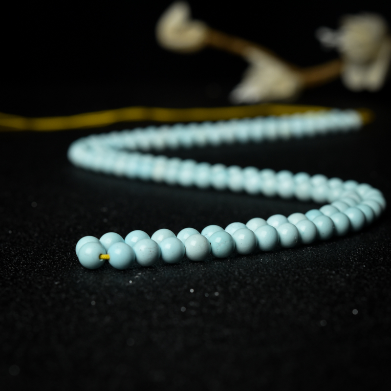 天然浅蓝绿松石配链-红掌柜