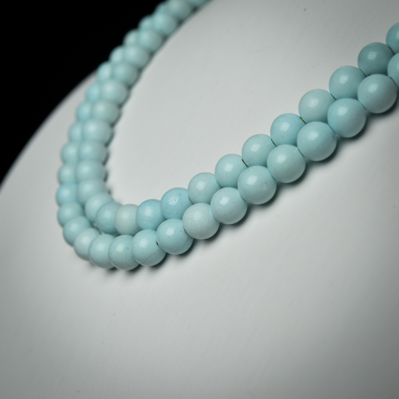 6.5mm中高瓷浅蓝绿松石塔链-红掌柜