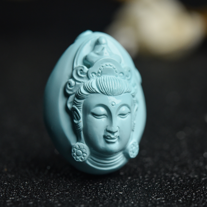 湖北绿松石观音吊坠-红掌柜