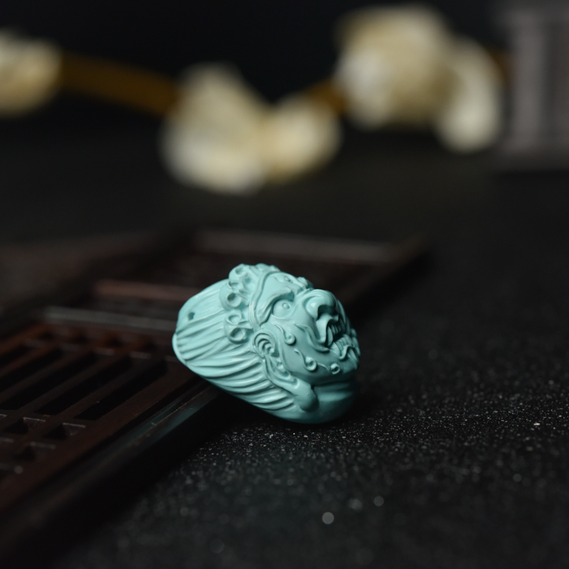 高瓷浅蓝绿松石吊坠-红掌柜