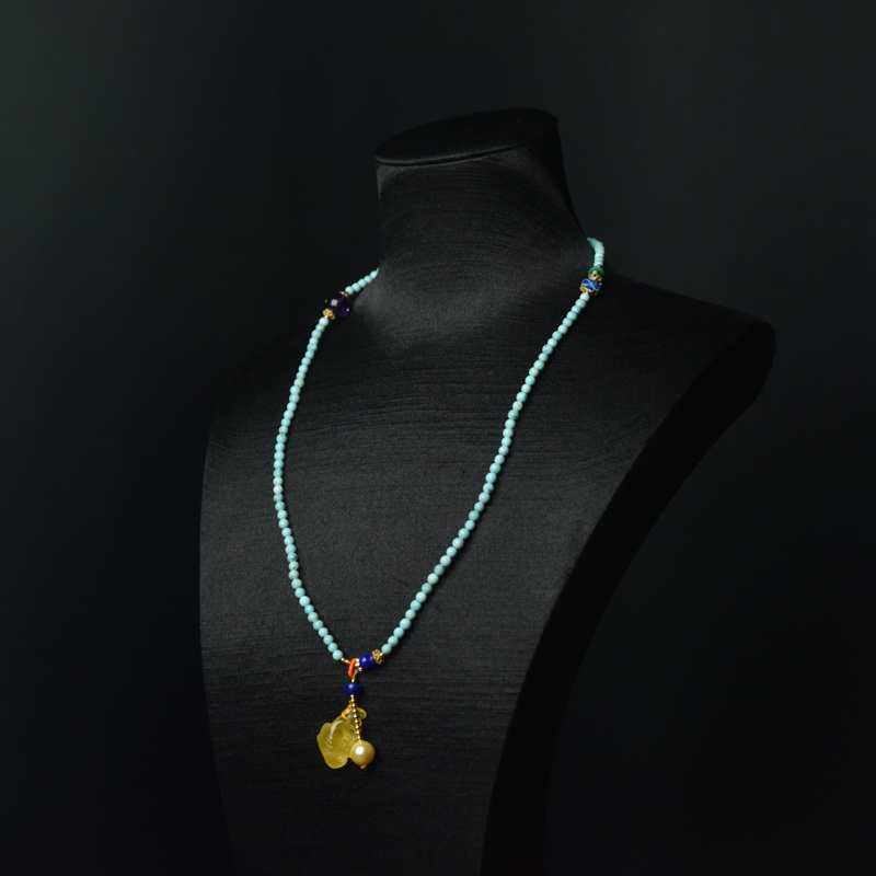 天然绿松石多圈手串-红掌柜