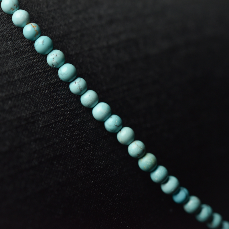 天然铁线蓝绿松石多圈手串-红掌柜