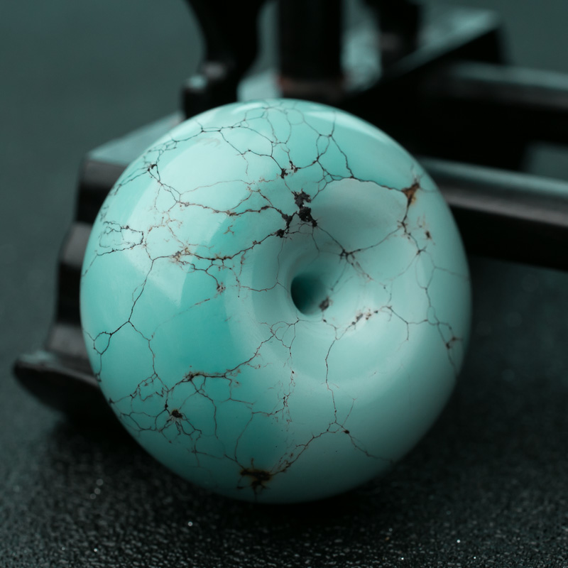 蓝绿松石平安扣吊坠-红掌柜