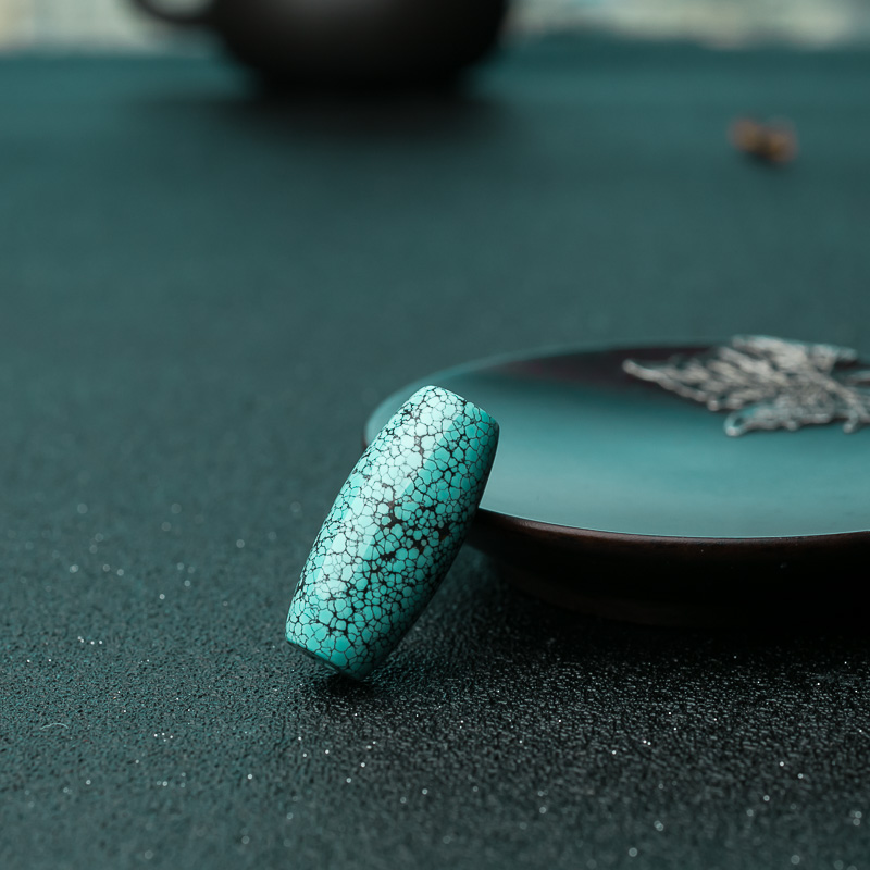 乌兰花蓝绿松石桶珠-红掌柜