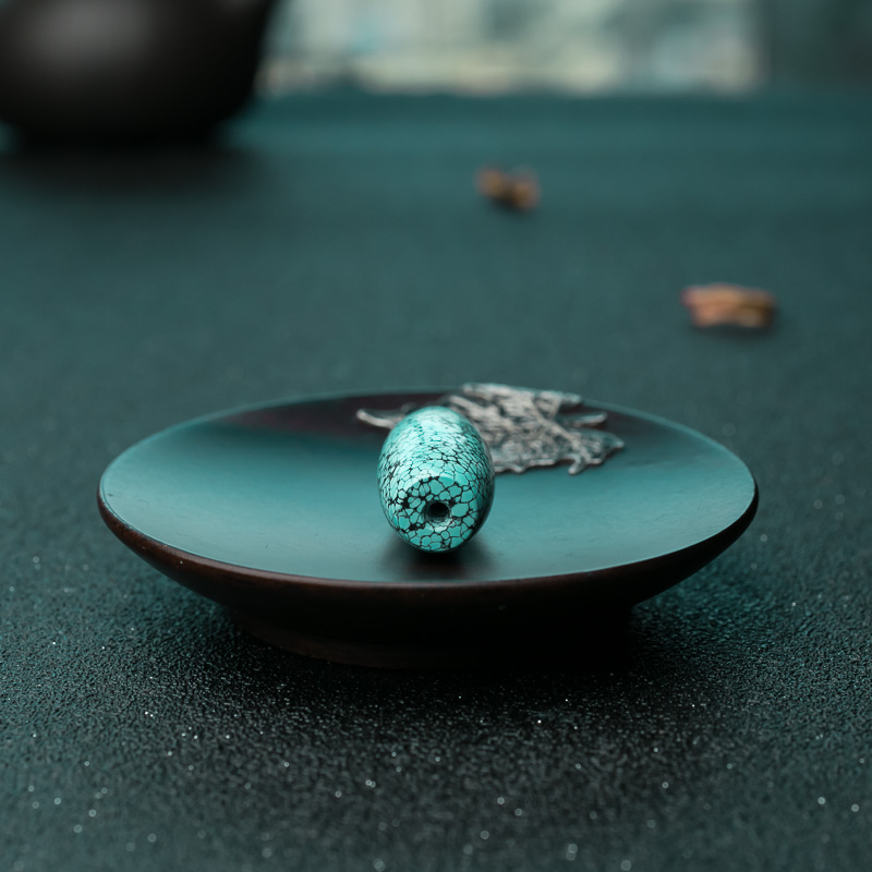 蓝绿松石桶珠-红掌柜