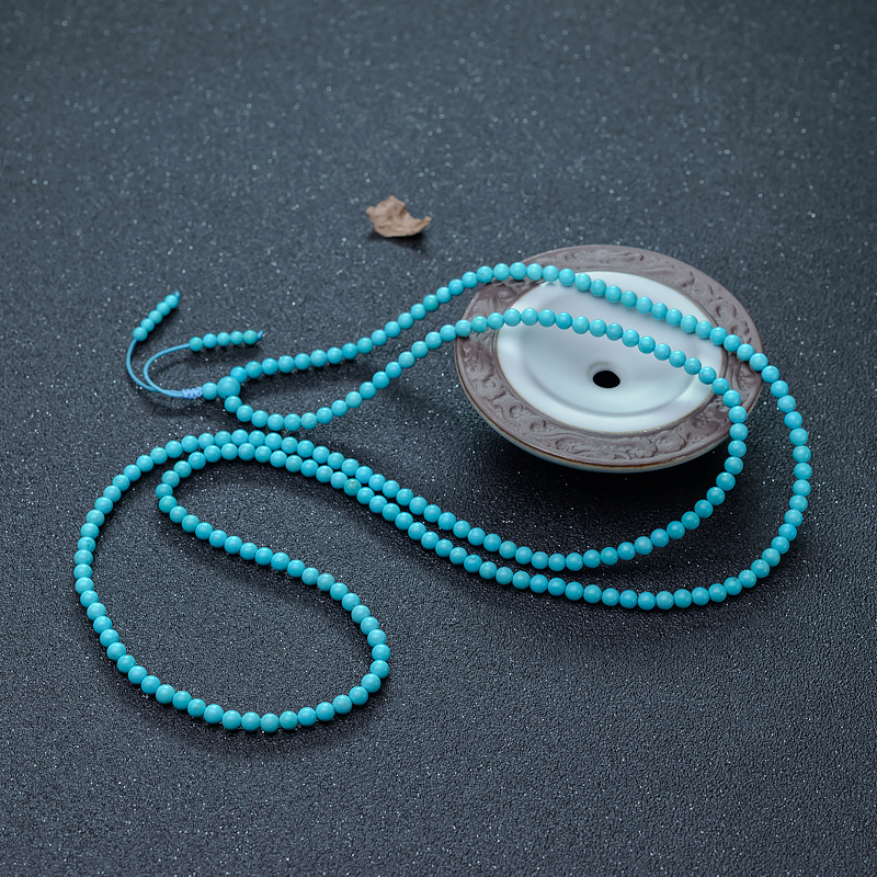 中高瓷铁线蓝绿松石长链-红掌柜