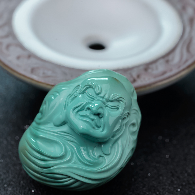 高瓷蓝绿绿松石达摩-红掌柜