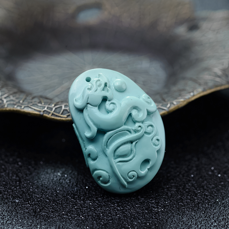 绿松石龙吊坠-红掌柜