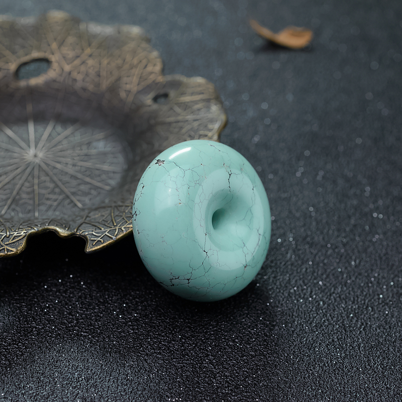 中高瓷蓝绿松石平安扣吊坠-红掌柜