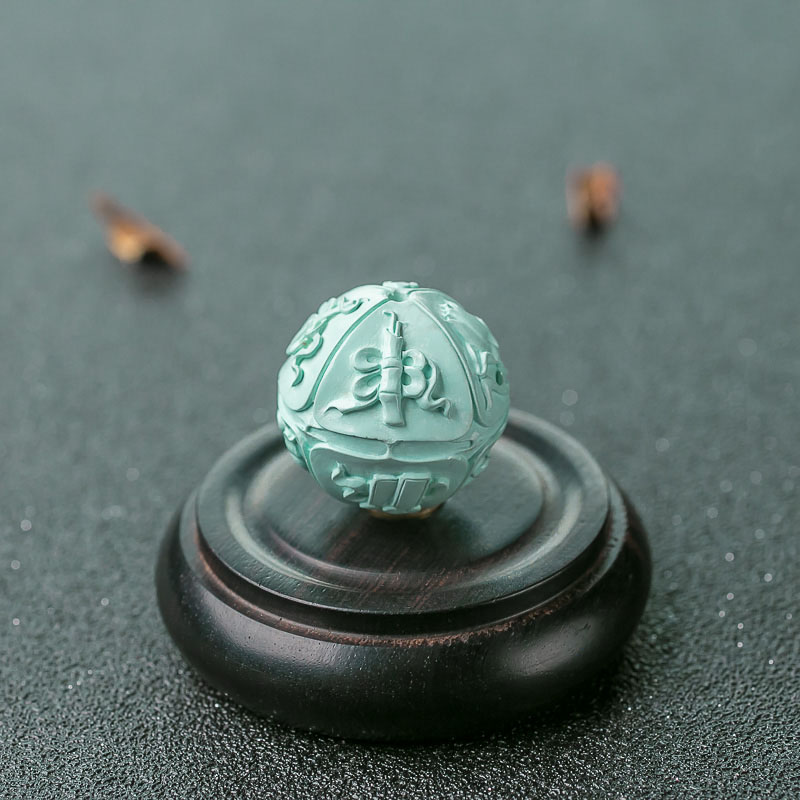 中瓷浅蓝绿松石八宝珠-红掌柜