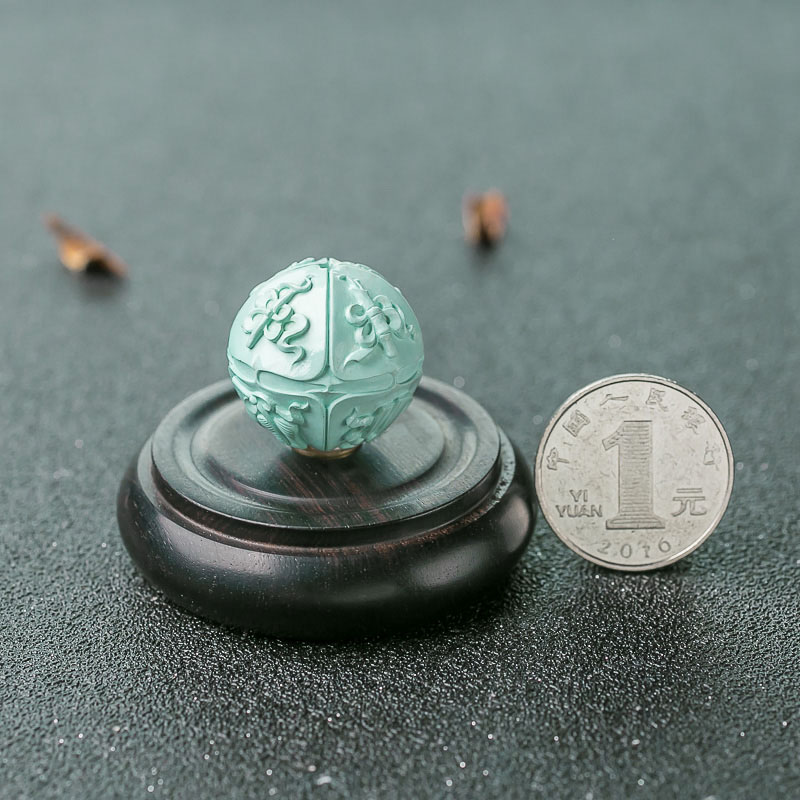 中瓷浅蓝绿松石八宝珠-红掌柜