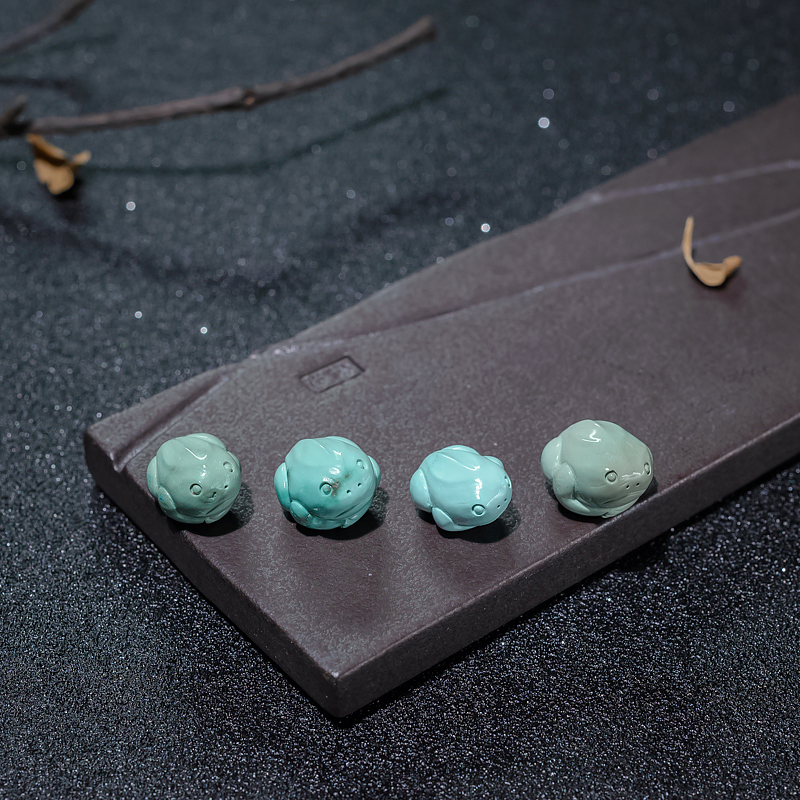 蓝绿绿松石青蛙配件-红掌柜