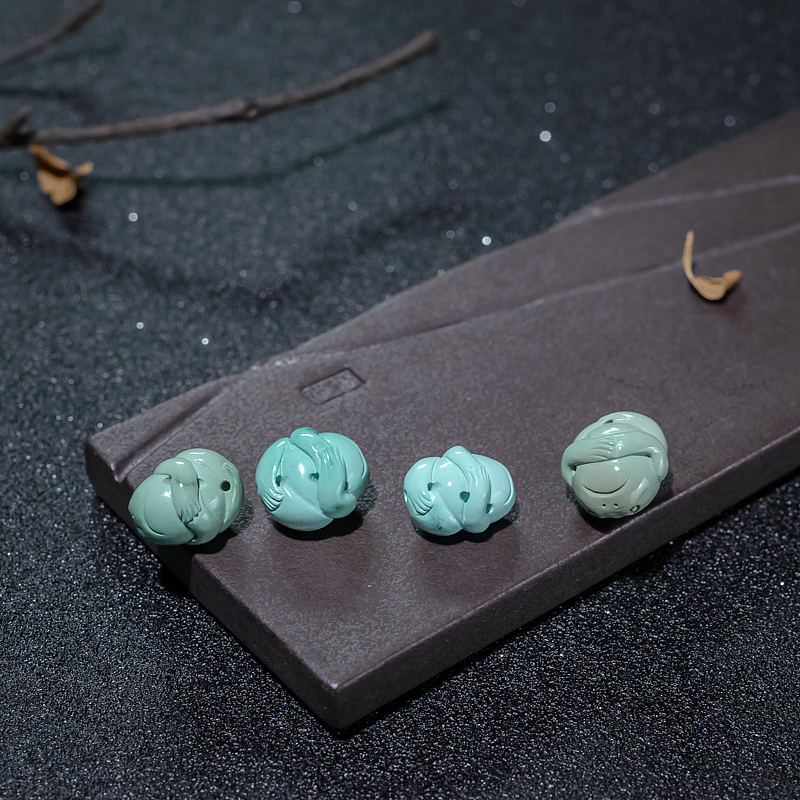 高瓷绿松石青蛙配件-红掌柜