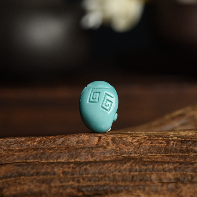 天然绿松石佛头吊坠-红掌柜