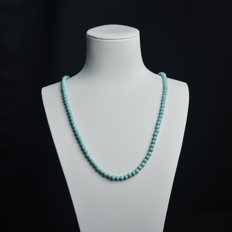 4.5mm中瓷铁线浅蓝绿松石长链-红掌柜