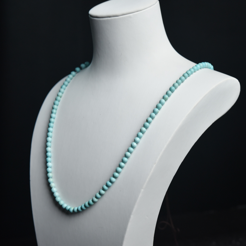 4.5mm中瓷浅蓝绿松石长链-红掌柜
